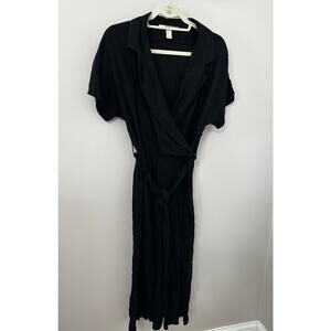 Forever 21 one piece jumpsuit with wide legs, tie belt, side zipper, size SMALL